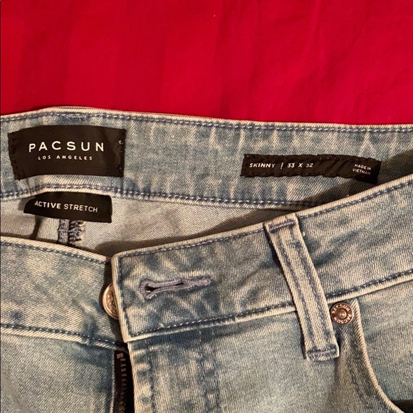 Light Blue Pacsun Skinny Jeans 33x32 - Picture 3 of 3
